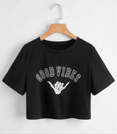 Good vibes CROP TEES